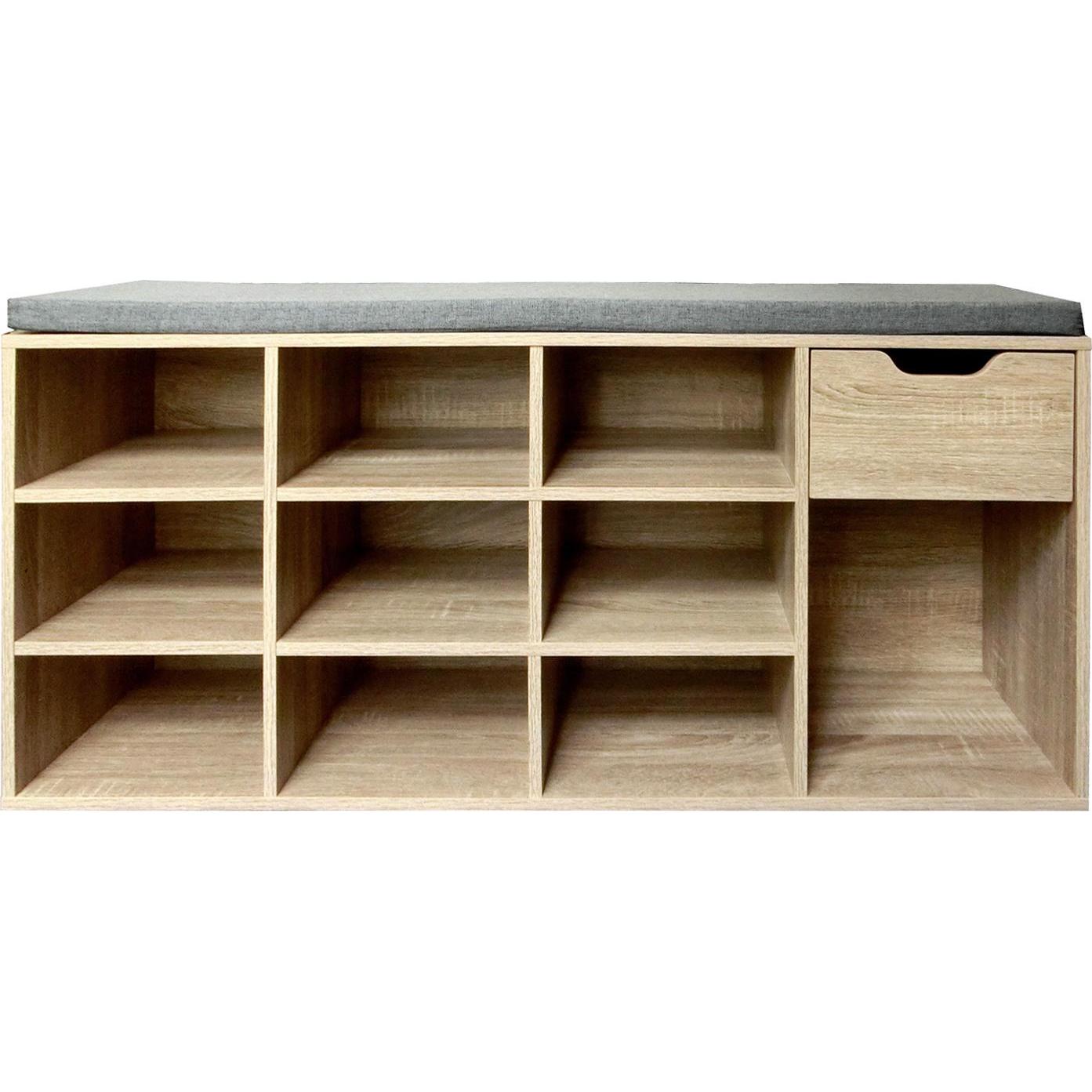 HTI-Living, Schuhschrank, Garderobenbank mit 10 Fächern und Schublade Lisa
