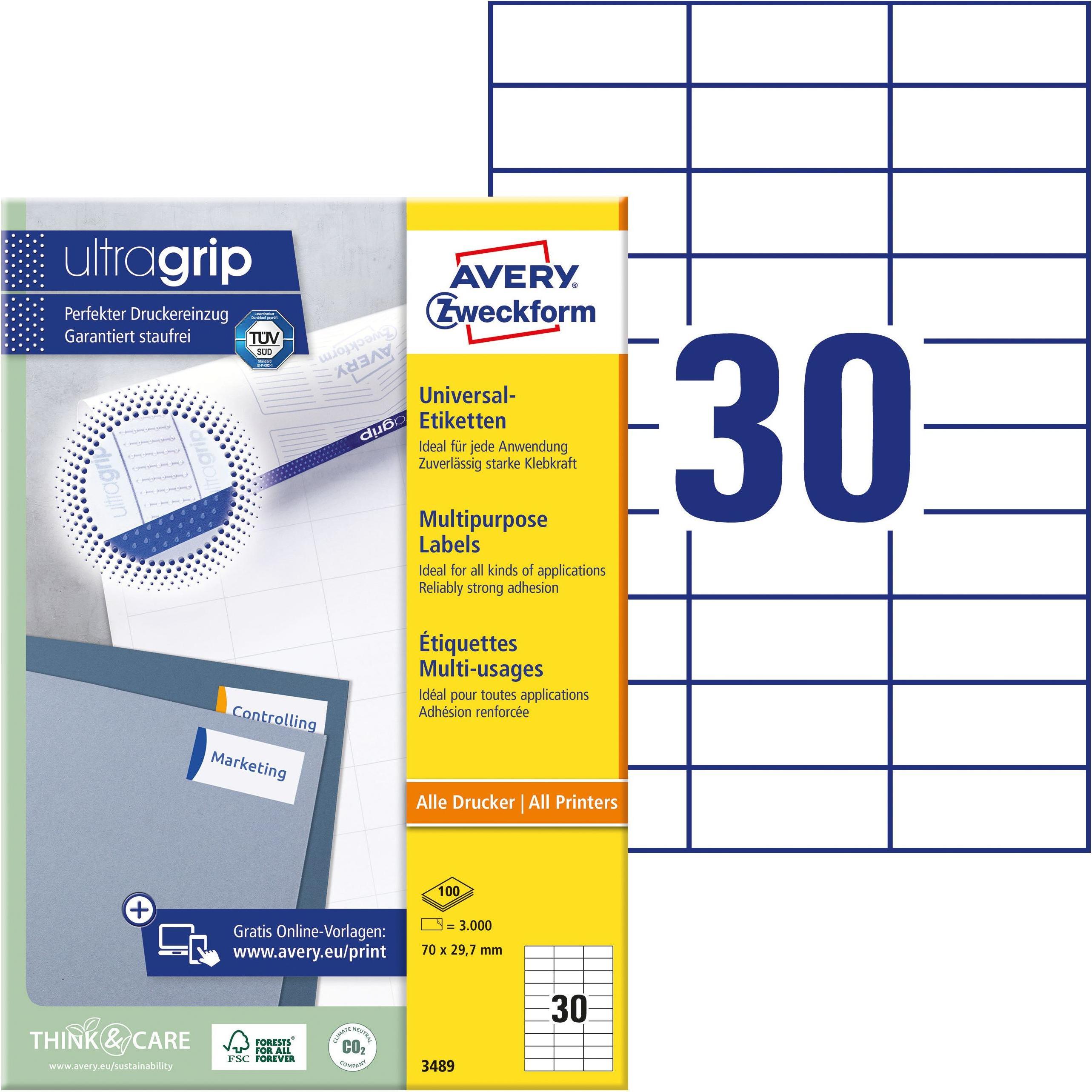 Avery, Etiketten, Universal-Etiketten