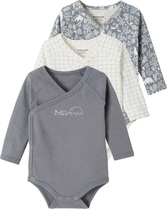 Actual product image Vertbaudet 3er-Pack Baby Wickelbodys, Bio-Baumwolle (44)