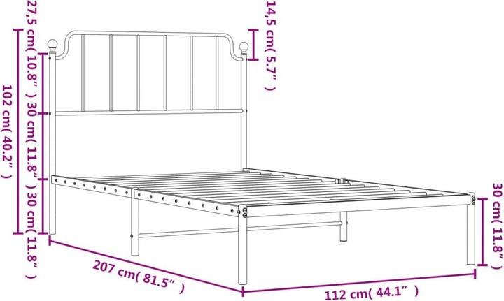 Image du produit vidaXL Bettgestell (107 x 203 cm)