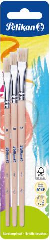 Pelikan Borstenpinsel-Set 613 F, 3-teilig, sortiert