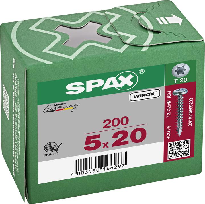 Actual product image Spax Half-Round Head T-Star Plus T20 Fully Threaded Wirox (200 Screws per piece)