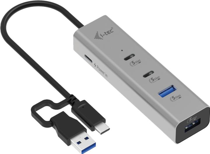 Produktbild i-tec Universal Charging Metal HUB 2x USB-C 3.2 Gen.1 + 2x USB-A 3.2 Gen.1 1x USB-C PD 85W (USB-A, USB-C, 4 Ports)
