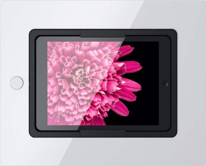 Actual product image Viveroo squareClearWhite10.2 iPad wall mount with ws glass front