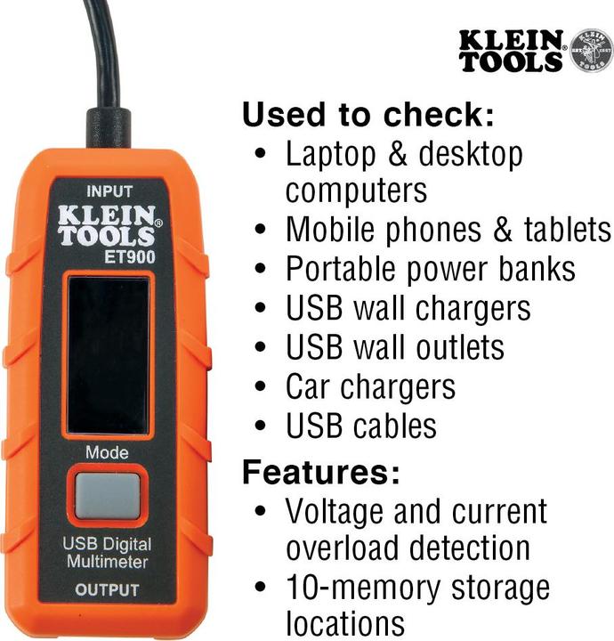 Actual product image Klein Tools ET900 USB Multimeter (Handheld multimeter)