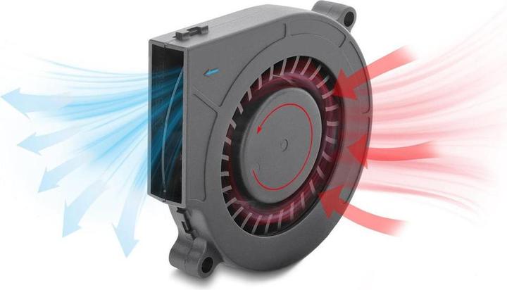 Produktbild Delock Radiallüfter / Lüftergebläse 12 V DC 75 x 75 x 15 mm mit 3-Pin Lüfteranschluss, schwarz (75 mm)