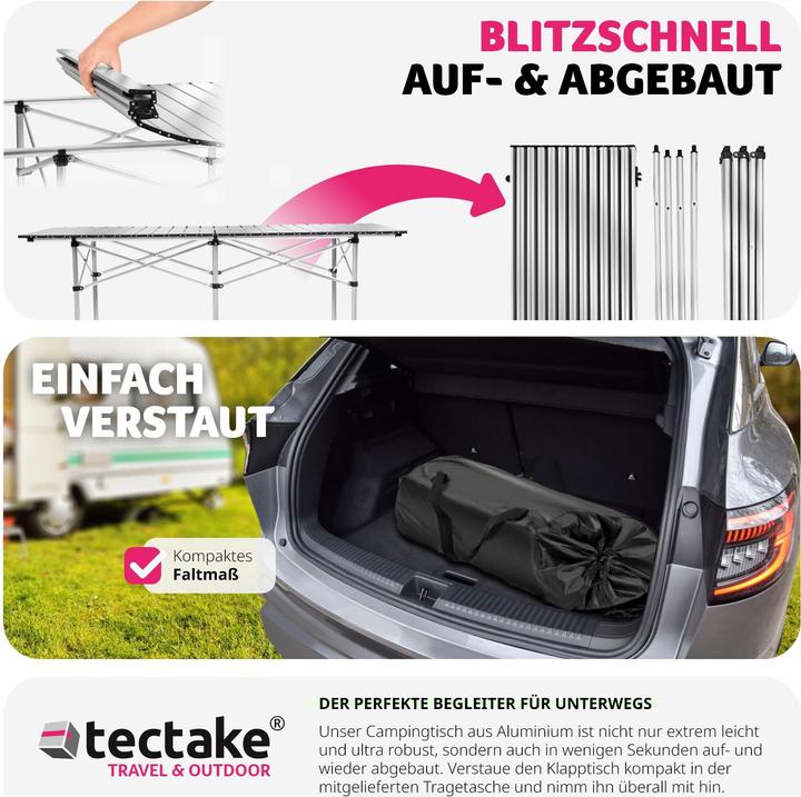Actual product image tectake Camping folding table