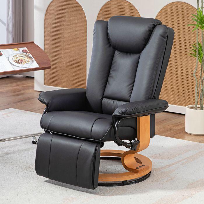 Produktbild Swisshandel24 Relaxsessel Drehbar, Fernsehsessel, bis 150 kg, Kunstleder, Schwarz