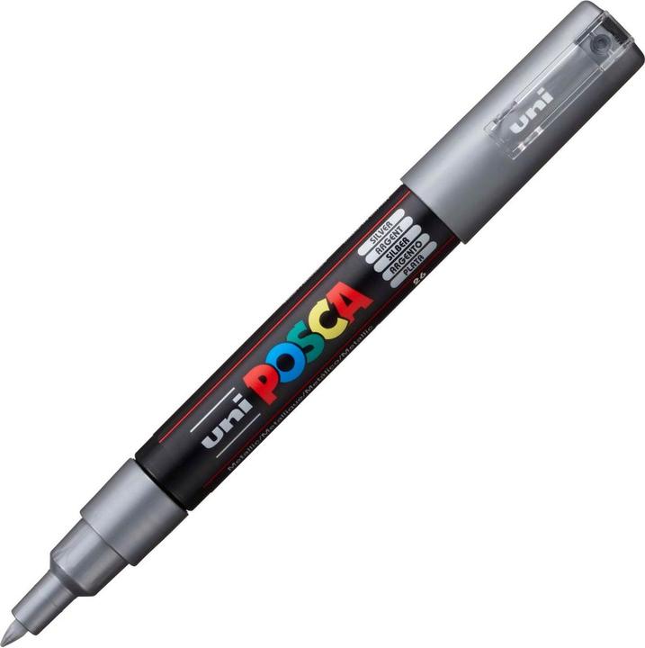 Actual product image Posca Marker PC-1M round tip (Silver, 0.70 mm, 1 x)
