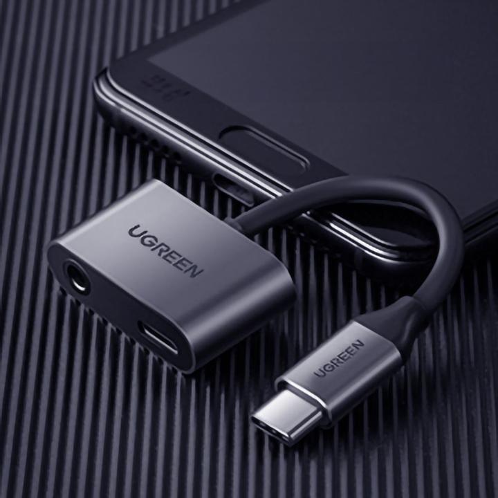 Actual product image Ugreen USB-C to 3.5mm Audio + USB-C Jack Adapter (USB-C, 3.5mm socket, USB-C)