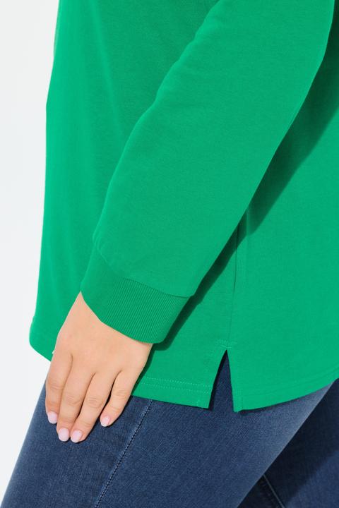 Produktbild Ulla Popken Sweatshirt, Classic Fit, HELLO, Stehkragen (46, 48)