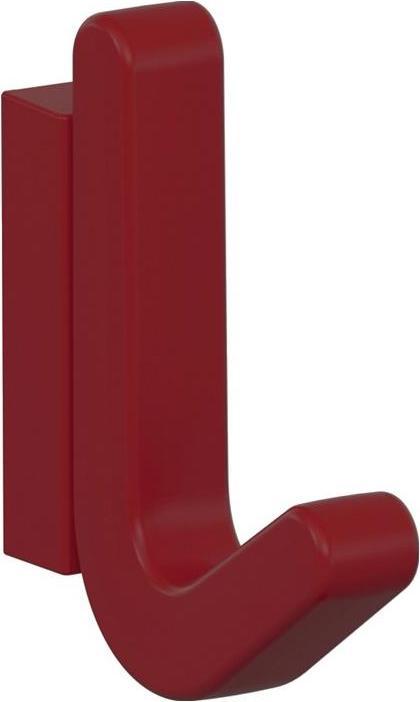 Actual product image Hewi Single hook Series 477 matt, elastic Plastic (TPU) 33 ruby red Height 68 mm