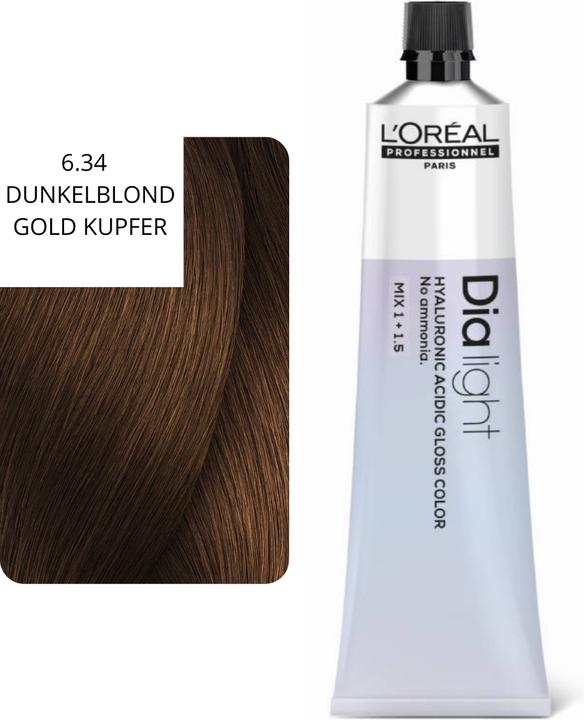Image du produit L'Oréal Professionnel L'Oral Professionnel Dialight 634 Dark Blonde Gold Copper Hair Color 60ml (6.34)