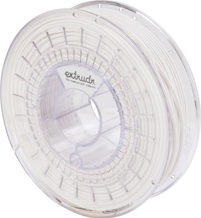 Produktbild Extrudr Flex Semisoft Weiss 2.85 mm 750 g (TPU, 2.85 mm, 750 g, Weiss)