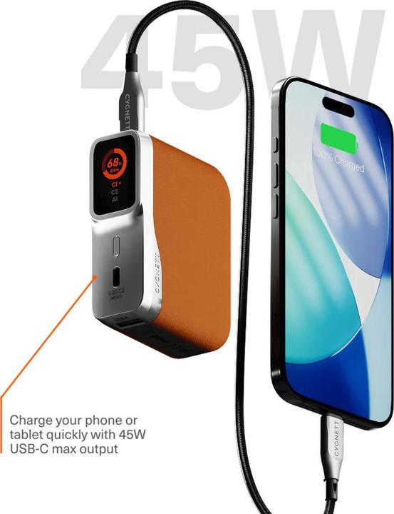 Actual product image Cygnett Powerbank 10000 mAh, 45W (10000 mAh, 45 W, 65 Wh)