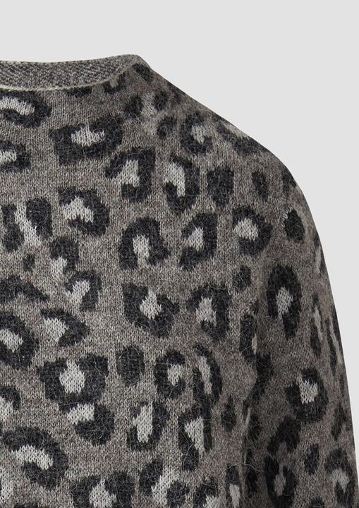 Produktbild s.Oliver Strickpullover Relaxed-Fit-Pullover aus Alpaka-Wollmix mit Leo-Print (34)