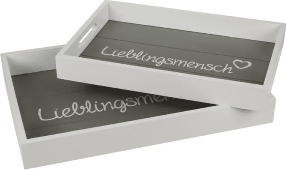 Produktbild Ootb Weisses Holz-Tablett, Lieblingsmensch
