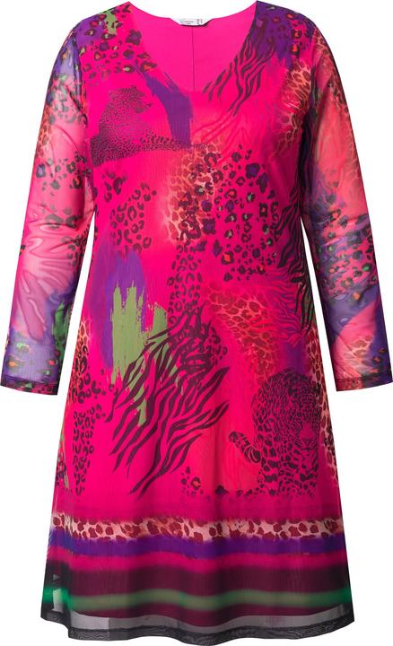 Produktbild Miamoda Meshkleid, A-Linie, Mesh Animalprint, Jersey-Unterkleid (52)