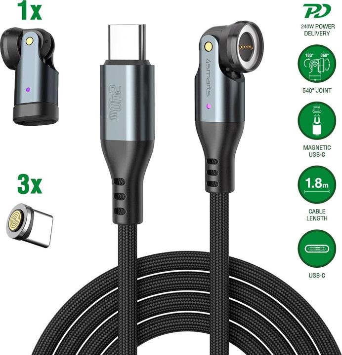 Actual product image 4smarts USB C – USB C (1.80 m, USB 2.0, 240 W)