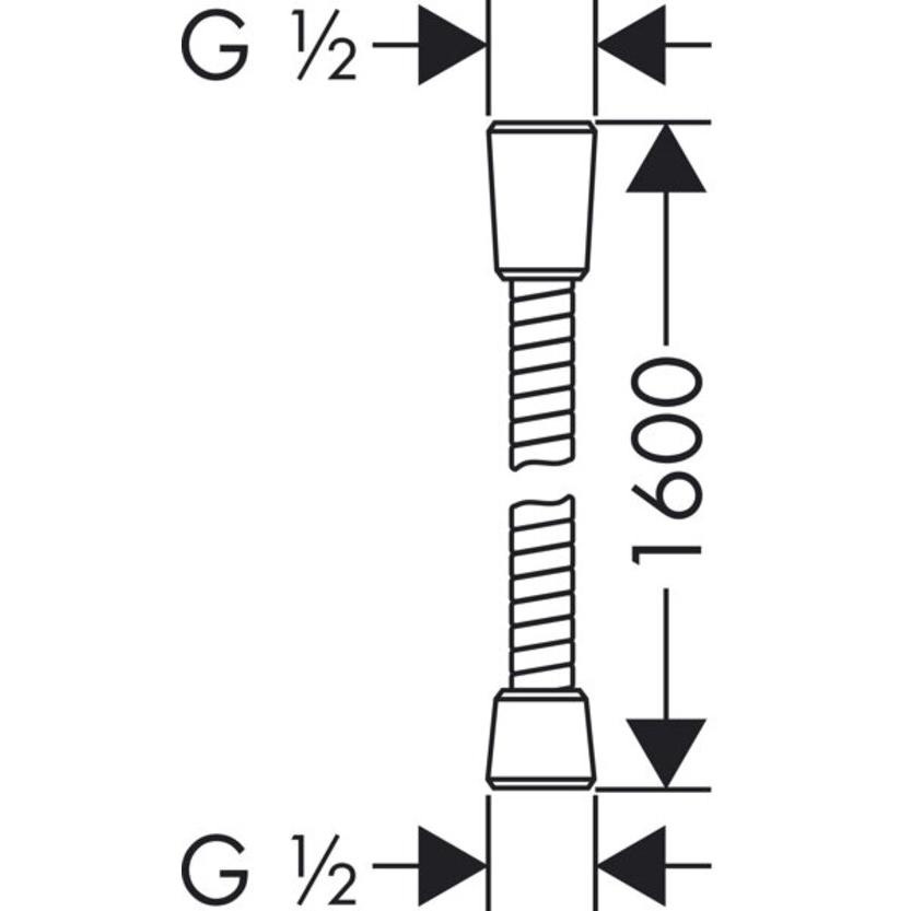 Thumbnail - hansgrohe, Duschschlauch, HG Metallbrauseschlauch SENSOFLEX 1600mm chrom (160 cm)