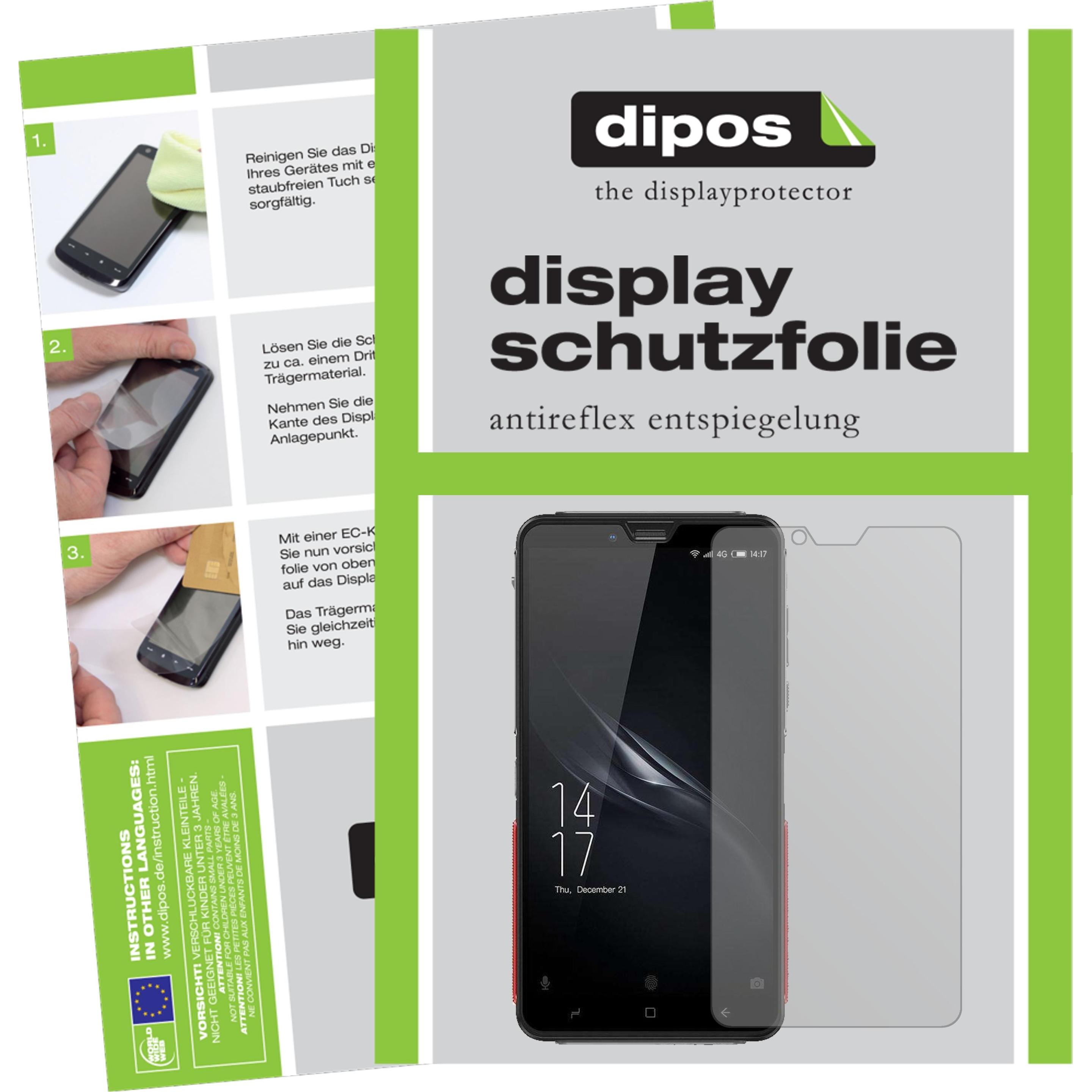 Dipos Displayschutzfolie Antireflex (2 Stück, Elephone Soldier), Smartphone Schutzfolie, Transparent