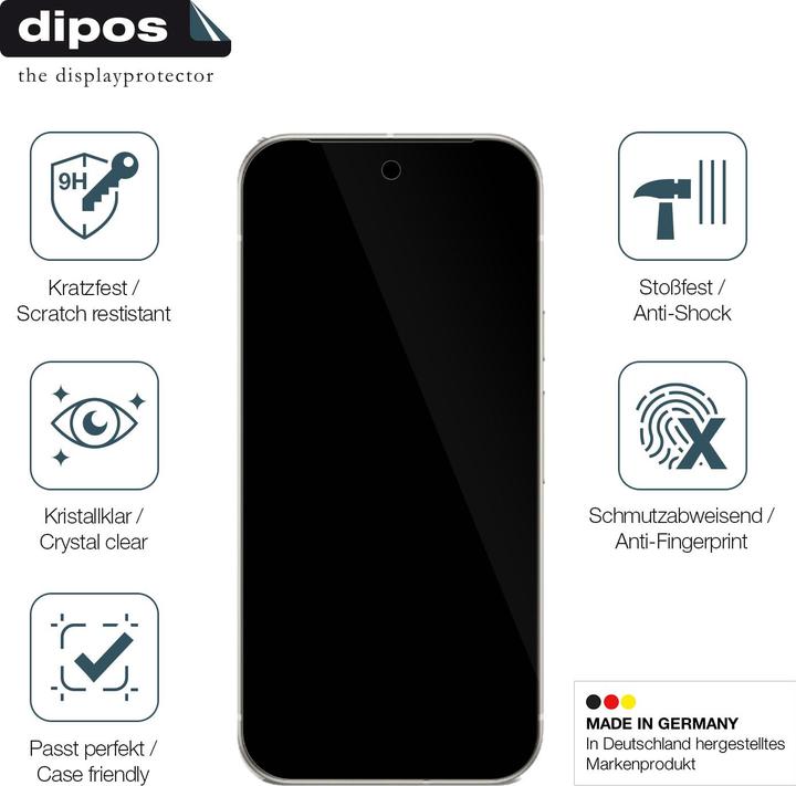 Produktbild Dipos Anti-Shock Displayschutz 9H (1 Stück, Google Pixel 9a)