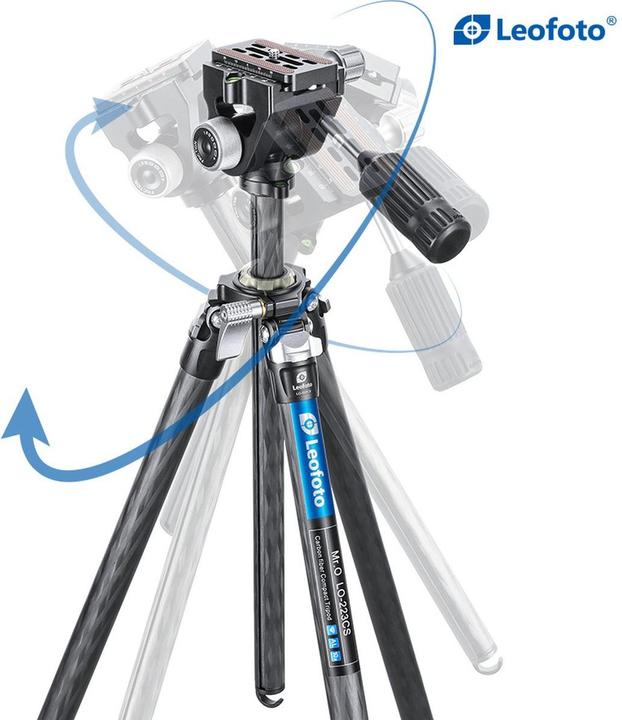 Image du produit Leofoto LO-223CS+SW-02 CNC tripod, Hard anodize (Carbone, Métal)