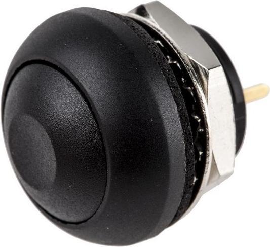 RS PRO Switch round pushbutton Black Off (on)