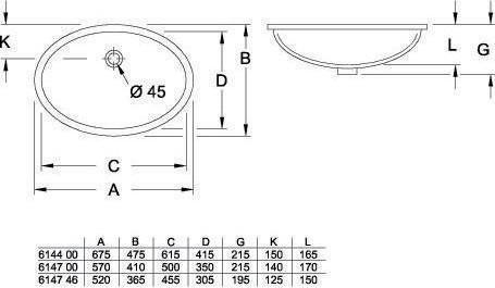 Produktbild Villeroy & Boch V&B Unterbauwaschtisch EVANA 615x415mm, mit ÜL we (415 mm, 615 mm)