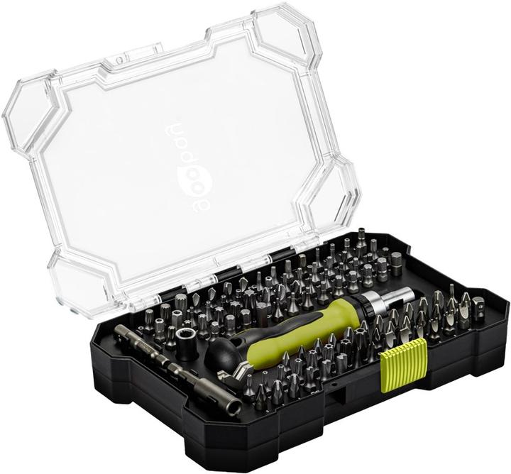 Produktbild Goobay Schraubendreher-Set mit 100-tlg. Bitsatz (Clutch, Tri-Wing)