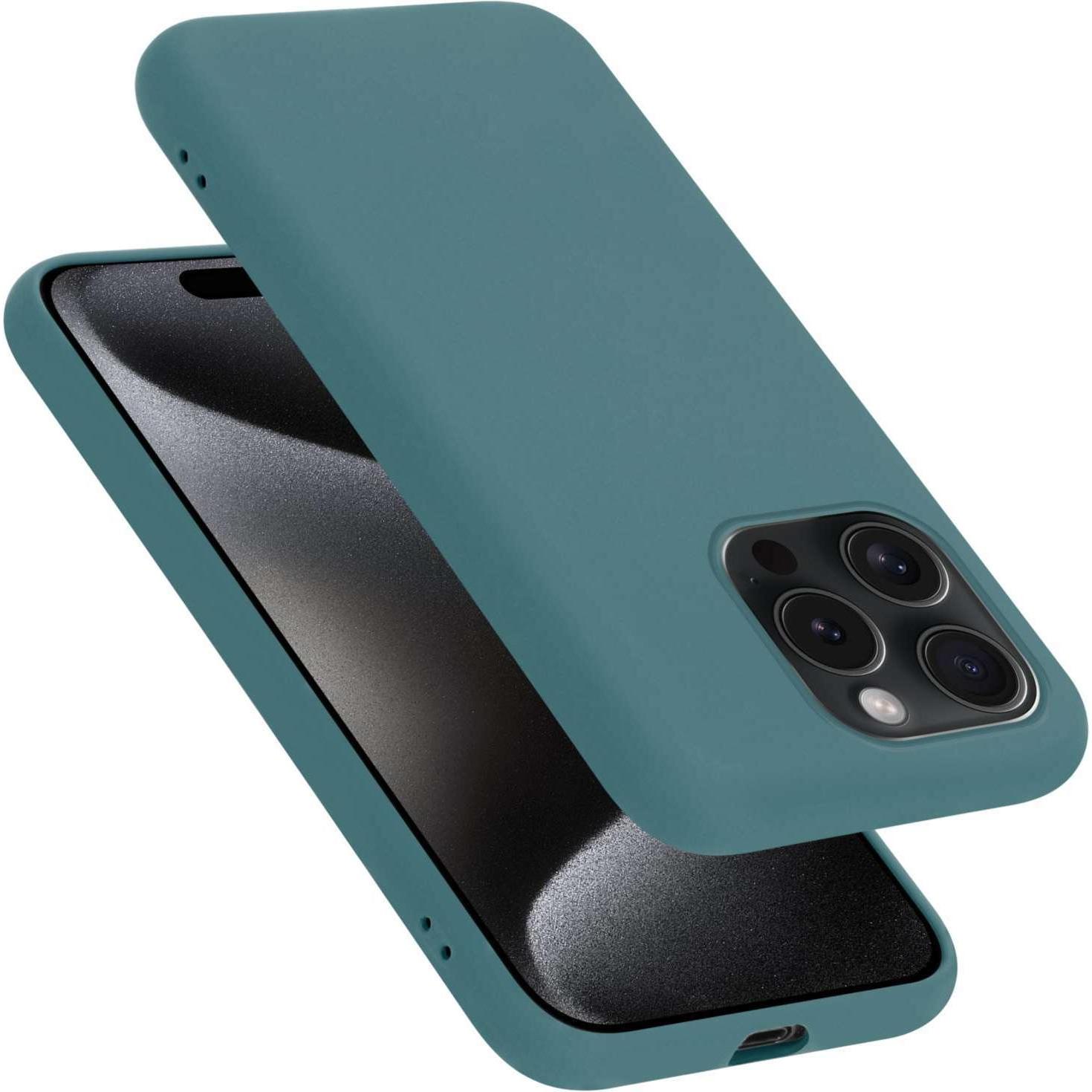Cadorabo Hülle für Apple iPhone 15 PRO MAX TPU im Liquid Case Design (Apple iPhone 15 Pro Max), Smartphone Hülle, Grün