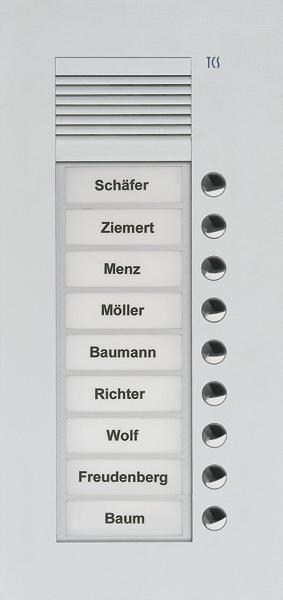 Actual product image TCS PUK09/1-EN Audio front-door station PUK 9 keys 1-column UP