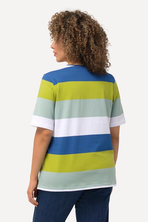 Produktbild Ulla Popken T-Shirt, Ringel, Herz-Stickerei, Rundhals, Halbarm (46, 48)