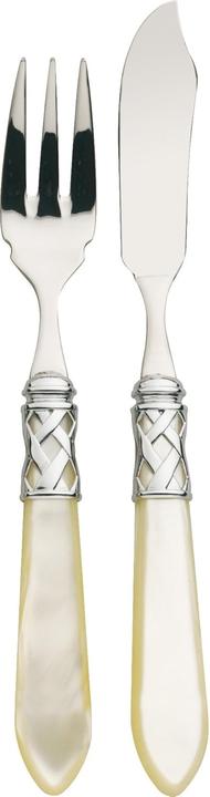 Bugatti ALCAMS4285 Aladdin Fish Cutlery Set 12 Pieces Stainless SteelABS Ivory Colour 36 x 26 x 6 cm (12 Stk., Besteck Set)