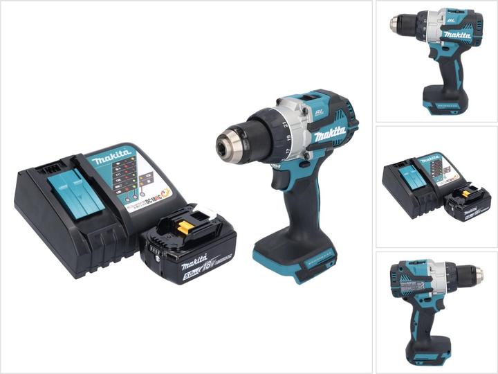 Actual product image Makita DDF 489 RT1 cordless drill driver 18 V 73 Nm brushless + 1x rechargeable battery 5.0 Ah + charger (Rechargeable battery operated)