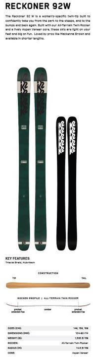 Immagine prodotto K2 Sci Reckoner 92 W 2024 (159 cm, Senza rilegatura)