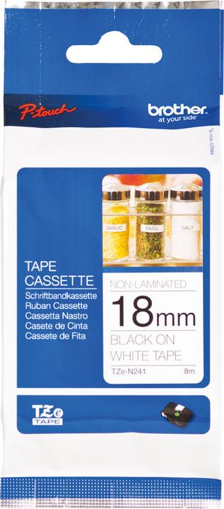 Produktbild Brother Beschriftungsband TZe-N241 Schwarz auf Weiss (1.80 cm, Weiss)
