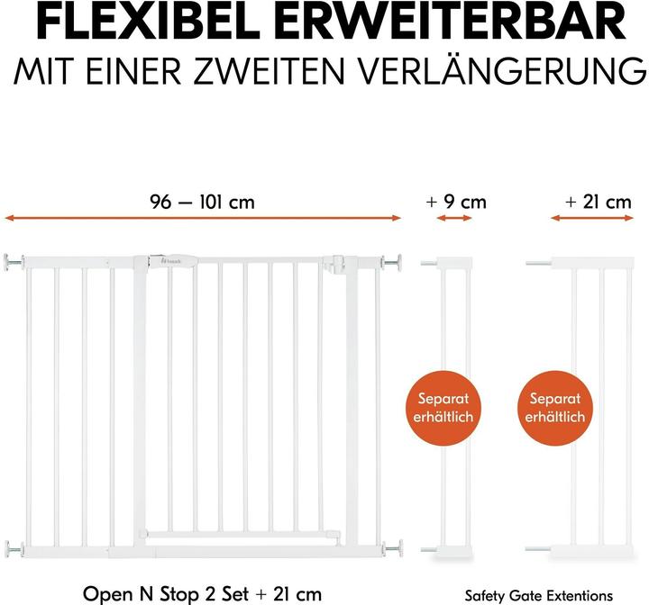 Actual product image Hauck Open N Stop 2 Set + 21 cm White (96 - 101 cm)