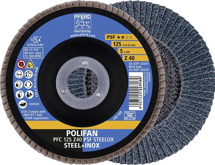 Image du produit Pferd Disque à lamelles POLIFAN Disque à lamelles PFC 125 Z 40 PSF STEELOX (40)