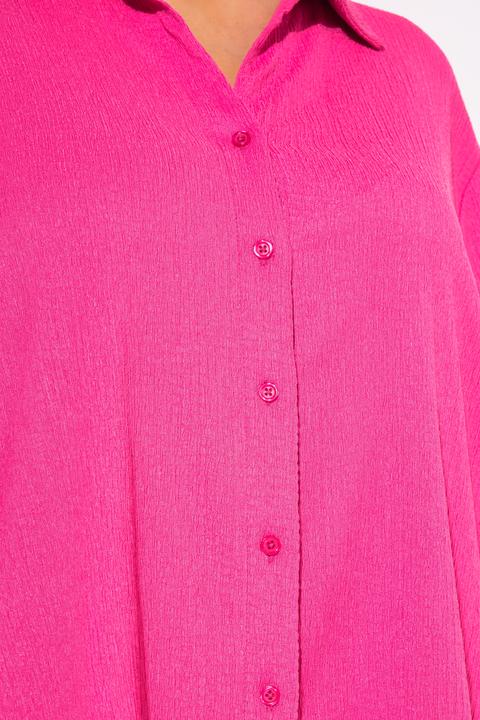 Actual product image Ulla Popken Lightly Textured 3/4 Sleeve Button Down Blouse (50, 52)