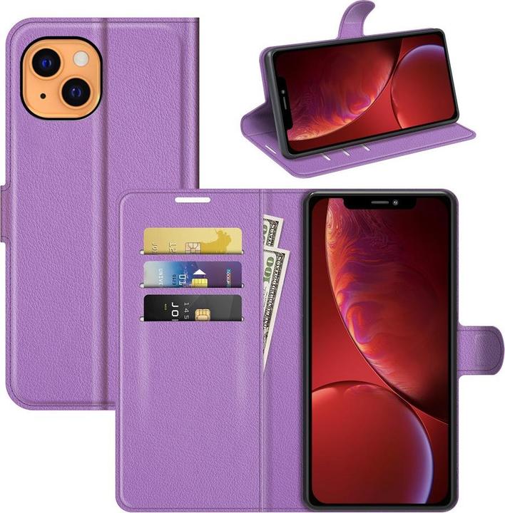 Produktbild Cover-Discount iPhone 13 mini - Leder Etui Hülle violett (Apple iPhone 13 mini)