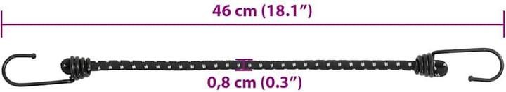 Image du produit VidaXL Cordes en caoutchouc réfléchissantes avec crochet 10 pcs. 46 cm