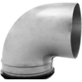 Alnor, Zubehör Sanitärinstallation, kort bøj.Ø100 90° MF/NP - kort galvaniseret muffe/nippel
