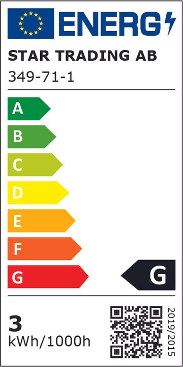 Etichetta energetica Star Trading Nuova generazione (E27, 2.50 W, 90 lm, 1 x, G)