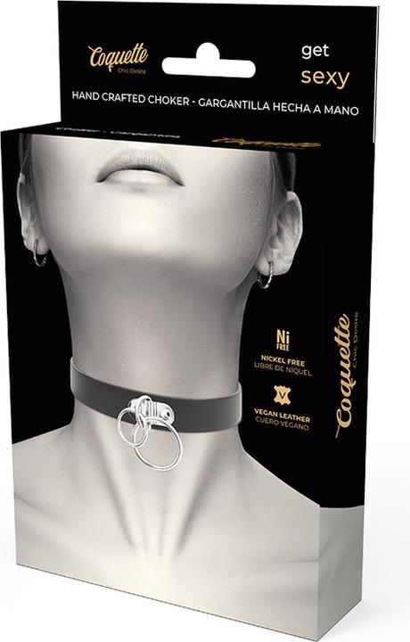 Immagine prodotto Coquette Girocollo Artigianale Chic Desire In Pelle Vegana - Doppio Anello