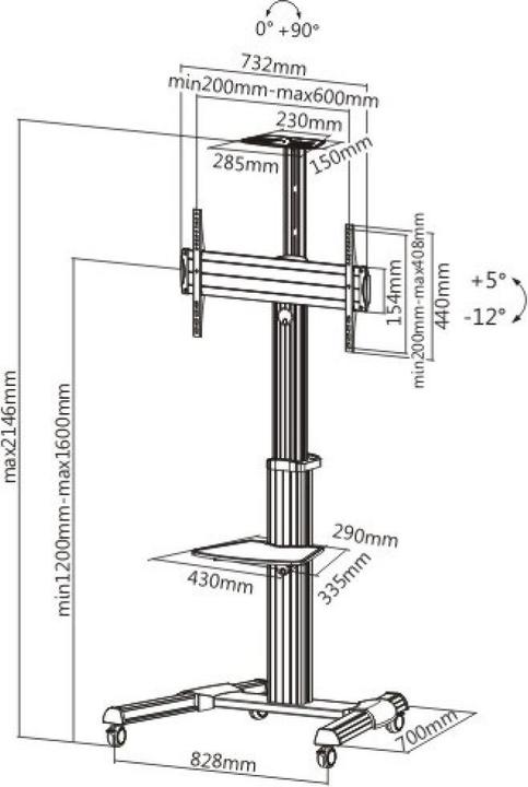 Produktbild Techly TV/LCD Wagen (50 kg, 31")