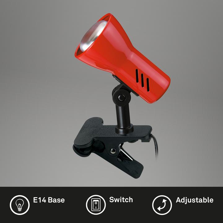 Immagine prodotto Briloner Lampada a pinza, rossa, 1xE14/40W (E14)