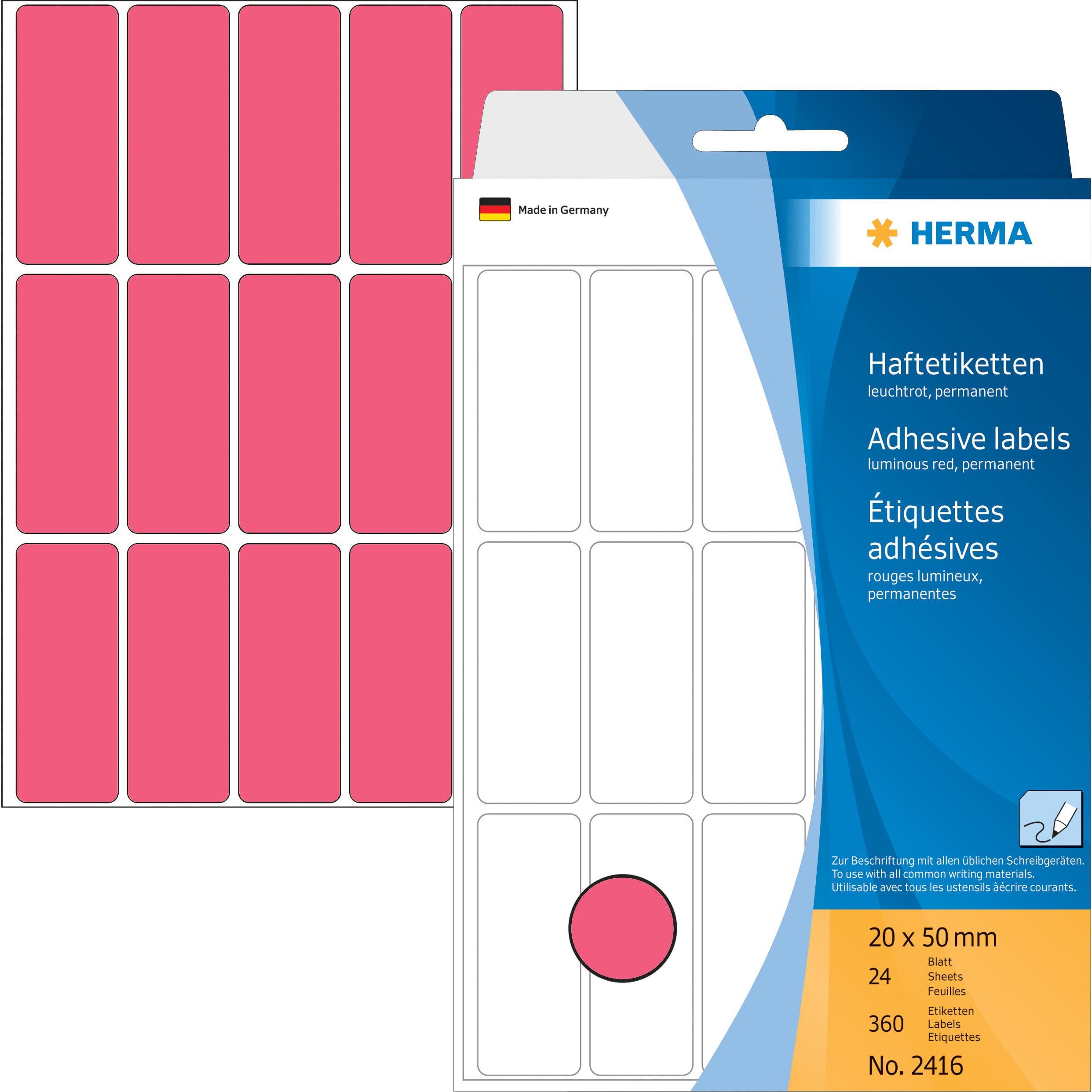 Herma, Etiketten, Haftetiketten