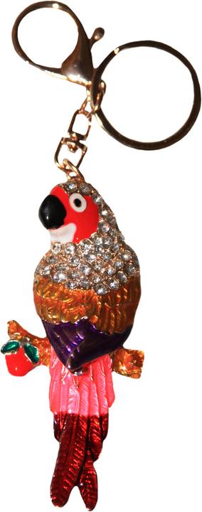 Actual product image Charms Rhinestone Keychain Parrot