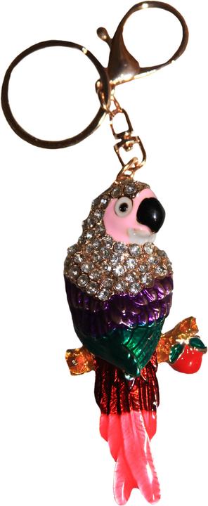 Actual product image Charms Rhinestone Keychain Parrot
